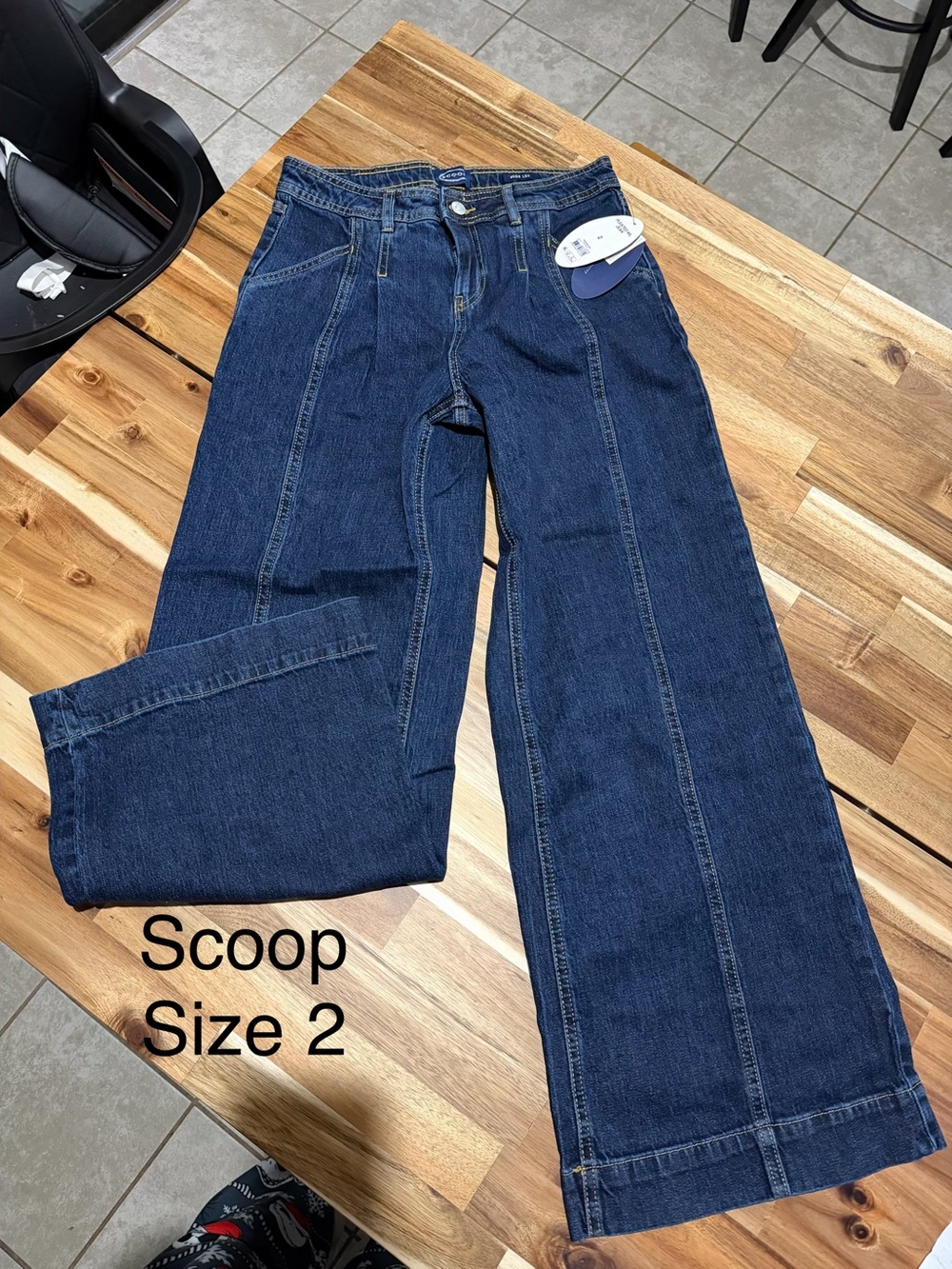 Scoop Dark Blue Wide Leg Jeans